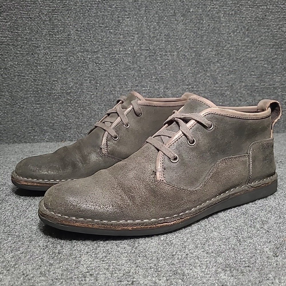 John Varvatos Chukka Boots Men Size 9.5 Suede Lace Up Ankle Gray
